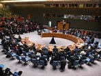 The United Nations Security Council meets on the situation in the Middle East, including the Palestinian question, at the UN headquarters in New York on March 25, 2024. After more than five months of war, the UN Security Council for the first time passed a resolution calling for an immediate ceasefire in Gaza. The United States, Israel's ally which vetoed previous drafts, abstained. (Photo by ANGELA WEISS / AFP)(AFP)