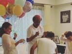 Rajinikanth celebrated Holi with his daughters and grandchildren. Rajinikanth celebrated Holi with his daughters and grandchildren.