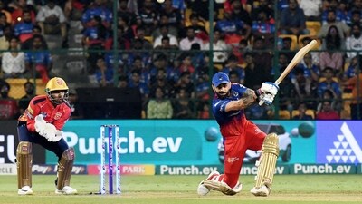 Royal Challengers Bengaluru's Virat Kohli plays a shot during the match against Punjab Kings in the Indian Premier League (IPL) 2024, at M.Chinnaswamy Stadium in Bengaluru on Monday (ANI ) Royal Challengers Bengaluru's Virat Kohli plays a shot during the match against Punjab Kings in the Indian Premier League (IPL) 2024, at M.Chinnaswamy Stadium in Bengaluru on Monday (ANI )