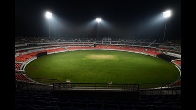After successfully hosting a nail-biting game between Punjab Kings (PBKS) and Delhi Capitals (DC), the newly built Maharaja Yadavindra Singh Cricket Stadium in Mullanpur is all set to host four more Indian Premier League (IPL) matches of the home team this April. (HT File)