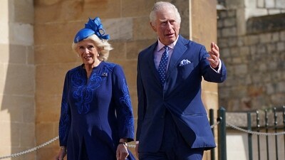 Officials said Charles and Camilla will be accompanied by members of the royal family at St. George's Chapel. The event is expected to be smaller than usual. (REUTERS)