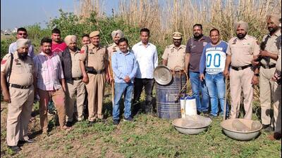 Jumping into action mode following the Sangrur hooch tragedy which claimed 20 lives, and in wake of the Lok Sabha elections, the local excise department seized 1,020 litres of lahan (illicit liquor) from Behra village of Dera Bassi on Monday. (HT File)