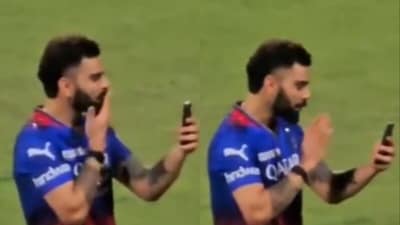 Virat Kohli was seen on a video call after the PBKS match. Virat Kohli was seen on a video call after the PBKS match.