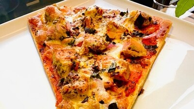 Pizza sauce consists of tomatoes, which are a great source of Vitamin C. Vitamin C helps in acting as an antioxidant and influencing gut bacteria. (Chef Vikram Shokeen) Pizza sauce consists of tomatoes, which are a great source of Vitamin C. Vitamin C helps in acting as an antioxidant and influencing gut bacteria. (Chef Vikram Shokeen)