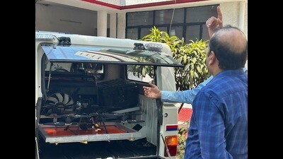 The drone apparatus mounted on an MDV in Lucknow (Sourced) The drone apparatus mounted on an MDV in Lucknow (Sourced)