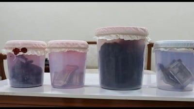 The police busted an international drug cartel with the arrest of two smugglers after recovering 4kg heroin and ₹3 lakh drug money from their possession, said Amritsar commissioner of police (CP) Gurpreet Singh Bhullar on Tuesday. The police busted an international drug cartel with the arrest of two smugglers after recovering 4kg heroin and ₹3 lakh drug money from their possession, said Amritsar commissioner of police (CP) Gurpreet Singh Bhullar on Tuesday.