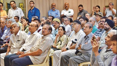 To address these concerns a meeting was organized by Pugree Tenants Action Committee on Tuesday. (Bhushan Koyande/HT Photo) To address these concerns a meeting was organized by Pugree Tenants Action Committee on Tuesday. (Bhushan Koyande/HT Photo)