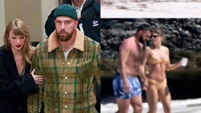 Internet debates authenticity of video purportedly showing Taylor Swift and Travis Kelce's beach mishap (Picture: Via X) Internet debates authenticity of video purportedly showing Taylor Swift and Travis Kelce's beach mishap (Picture: Via X)