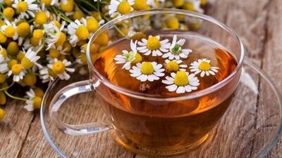 1. Chamomile tea: A cup of chamomile tea before bedtime can aid in relaxation and production of melatonin. It contains apigenin, which interacts with receptors in the brain and reduces anxiety and promoting relaxation (Shutterstock) 1. Chamomile tea: A cup of chamomile tea before bedtime can aid in relaxation and production of melatonin. It contains apigenin, which interacts with receptors in the brain and reduces anxiety and promoting relaxation (Shutterstock)