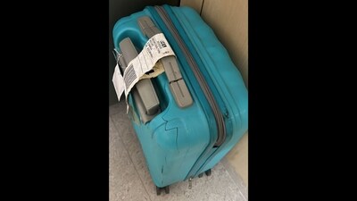 The picture shows an IndiGo passenger's damaged luggage. (X/@shrankhla3)