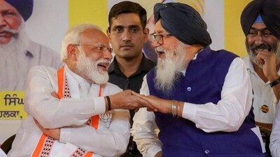 File Photo: Prime Minister Narendra Modi with Shiromani Akali Dal leader Parkash Singh Badal in Bathinda (PTI Photo) File Photo: Prime Minister Narendra Modi with Shiromani Akali Dal leader Parkash Singh Badal in Bathinda (PTI Photo)