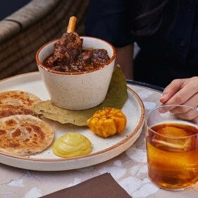 The famed Champaran meat with the humble Sattu Parantha and ole ki chutney from Comorin, Gurugram (Instagram) The famed Champaran meat with the humble Sattu Parantha and ole ki chutney from Comorin, Gurugram (Instagram)