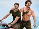 Akshay Kumar and Tiger Shroff in a still from the film Bade Miyan Chote Miyan.