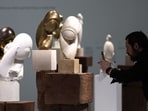 A visitor takes a picture of works by Romanian artist Constantin Brancusi during at the press preview of the retrospective held at the Centre Pompidou in Paris. A visitor takes a picture of works by Romanian artist Constantin Brancusi during at the press preview of the retrospective held at the Centre Pompidou in Paris.