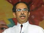 Shiv Sena (UBT) chief Uddhav Thackeray addresses supporters at a rally. (Uday Deolekar/HT photo)