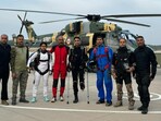 Snapshot of Lt Col Avnish Bajpai with a group. 