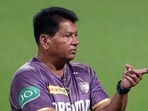 Kolkata Knight Riders coach Chandrakant Pandit during a training session