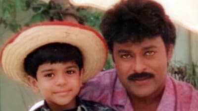 Ram and Chiranjeevi pose for a picture as they spend time together. Ram and Chiranjeevi pose for a picture as they spend time together.