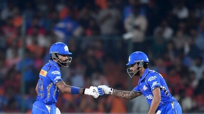 Tilak Varma scored 64 off 34 balls as his fighting knock lifted Mumbai Indians to 246-5. MI lost the match by 31 runs. (AFP) Tilak Varma scored 64 off 34 balls as his fighting knock lifted Mumbai Indians to 246-5. MI lost the match by 31 runs. (AFP)