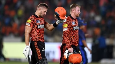 Sunrisers Hyderabad's Heinrich Klaasen (R) and Aiden Markram walk back to the pavilion after the end of their innings against Mumbai Indians (AFP) Sunrisers Hyderabad's Heinrich Klaasen (R) and Aiden Markram walk back to the pavilion after the end of their innings against Mumbai Indians (AFP)