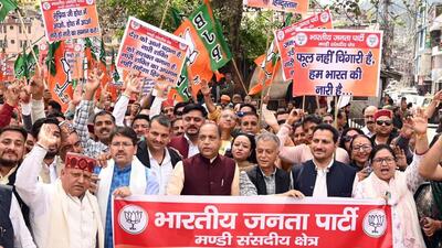 Former chief minister (CM) and leader of Opposition Jai Ram Thakur spearheaded the protest in Mandi. (HT FIle) Former chief minister (CM) and leader of Opposition Jai Ram Thakur spearheaded the protest in Mandi. (HT FIle)