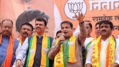 Gadkari is seeking a third term in Lok Sabha from Nagpur. (Sunny Shende | HT) Gadkari is seeking a third term in Lok Sabha from Nagpur. (Sunny Shende | HT)