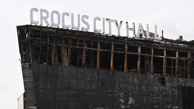 A view shows the burnt-out Crocus City Hall concert venue in Krasnogorsk, (Photo by NATALIA KOLESNIKOVA / AFP) (AFP) A view shows the burnt-out Crocus City Hall concert venue in Krasnogorsk, (Photo by NATALIA KOLESNIKOVA / AFP) (AFP)
