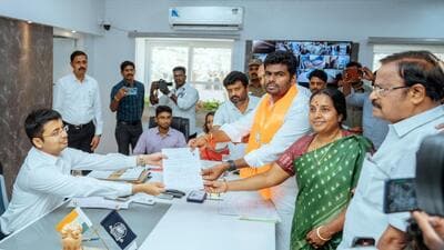 Tamil Nadu Bharatiya Janata Party (BJP) president and Coimbatore Lok Sabha candidate K Annamalai files his nomination from the Coimbatore parliamentary constituency for the upcoming elections on Wednesday. (K.Annamalai - X) Tamil Nadu Bharatiya Janata Party (BJP) president and Coimbatore Lok Sabha candidate K Annamalai files his nomination from the Coimbatore parliamentary constituency for the upcoming elections on Wednesday. (K.Annamalai - X)
