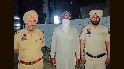 The accused in police custody in Samrala on Wednesday. (HT Photo) The accused in police custody in Samrala on Wednesday. (HT Photo)