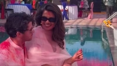 This was Nick and Priyanka's first Holi together in India after their wedding. They also celebrated the festival of colours together back in 2020. (Instagram) This was Nick and Priyanka's first Holi together in India after their wedding. They also celebrated the festival of colours together back in 2020. (Instagram)