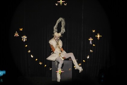 Valliyan, a luxury jewellery brand, showcased their spacebug-themed jewels with a quirky drag performance