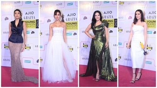 Sobhita Dhulipala, Disha Patani, Sunny Leone, Disha Patani pose on the red carpet at Grazia Young Fashion Awards 2024 in Mumbai. (Pics: Varinder Chawla) Sobhita Dhulipala, Disha Patani, Sunny Leone, Disha Patani pose on the red carpet at Grazia Young Fashion Awards 2024 in Mumbai. (Pics: Varinder Chawla)