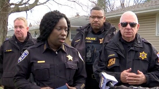Rockford Police Chief Carla Redd speaks with the media, Wednesday, March 27, 2024, in Rockford, Ill. Authorities say four people were killed and five were wounded in stabbings in northern Illinois. Redd said that a suspect is in police custody and was being questioned. She said police did not know the motive. (via AP)