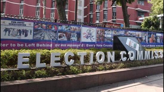 The office of the Election Commission of India in New Delhi. (Arvind Yadav/HT Photo)