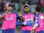 Rajasthan Royals' captain Sanju Samson along with teammates Ashwin and Chahal Rajasthan Royals' captain Sanju Samson along with teammates Ashwin and Chahal
