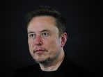 Tesla and SpaceX's CEO Elon Musk looks on during an in-conversation event.