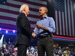 When Biden takes the stage with Obama at an election fundraiser in New York this week, it will be all smiles for a duo who collectively have spent nearly a dozen years in the White House. But while Biden, 81, will be glad to have the star power of Obama and also former Democratic president Bill Clinton at the event on Thursday, there will also be tensions with his former boss, whom he served as vice president for two terms. (Photo by SAUL LOEB / AFP) When Biden takes the stage with Obama at an election fundraiser in New York this week, it will be all smiles for a duo who collectively have spent nearly a dozen years in the White House. But while Biden, 81, will be glad to have the star power of Obama and also former Democratic president Bill Clinton at the event on Thursday, there will also be tensions with his former boss, whom he served as vice president for two terms. (Photo by SAUL LOEB / AFP)
