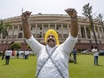 Sushil Kumar Rinku had arrived in the Parliament complex in chains to protest against his suspension from Lok Sabha. Sushil Kumar Rinku had arrived in the Parliament complex in chains to protest against his suspension from Lok Sabha.