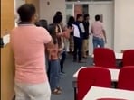 In a video, students of Ashoka University are seen shouting slogans such as "we need a caste census" and “Brahmin-Baniyawaad Murdabad”, 