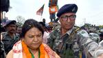 Sita Soren addressed a press conference at the BJP headquarters after landing in Jharkhand for the first time since joining the party (ANI)