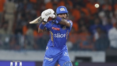 Mumbai Indians' captain Hardik Pandya plays a shot during the match against Sunrisers Hyderabad (ANI) Mumbai Indians' captain Hardik Pandya plays a shot during the match against Sunrisers Hyderabad (ANI)