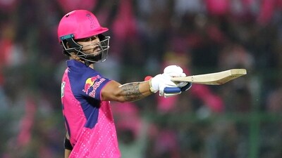 Rajasthan Royals' Riyan Parag celebrates his fifty during the match against Delhi Capitals (ANI) Rajasthan Royals' Riyan Parag celebrates his fifty during the match against Delhi Capitals (ANI)