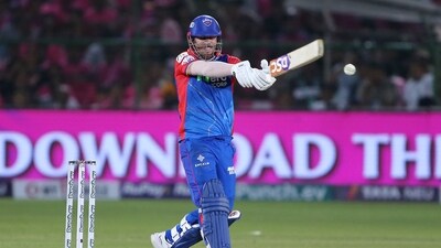 DC were reduced to 34 for 2 in the fourth over with Burger taking two wickets in three balls in a fine display of fast bowling. Burger, who was brought in as Impact Sub for Shimron Hetmyer, dismissed opener Mitchell Marsh (23 off 12 balls) and Ricky Bhui (0) in the fourth over. (ANI) DC were reduced to 34 for 2 in the fourth over with Burger taking two wickets in three balls in a fine display of fast bowling. Burger, who was brought in as Impact Sub for Shimron Hetmyer, dismissed opener Mitchell Marsh (23 off 12 balls) and Ricky Bhui (0) in the fourth over. (ANI)