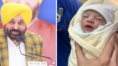 The newborn is Bhagwant Mann's third child. (X/@BhagwantMann) The newborn is Bhagwant Mann's third child. (X/@BhagwantMann)