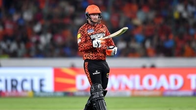 Sunrisers Hyderabad's Heinrich Klaasen celebrates after scoring a half-century. (AFP) Sunrisers Hyderabad's Heinrich Klaasen celebrates after scoring a half-century. (AFP)