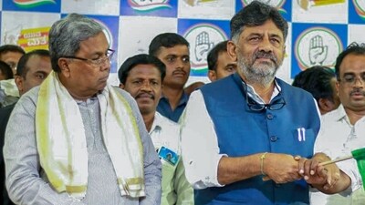 Karnataka Chief Minister Siddaramaiah with his deputy DK Shivakumar. (ANI) (HT_PRINT) Karnataka Chief Minister Siddaramaiah with his deputy DK Shivakumar. (ANI) (HT_PRINT)