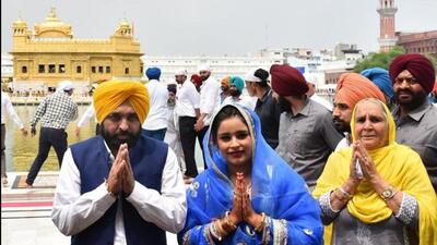 Punjab chief minister Bhagwant Singh Mann and his wife Dr Gurpreet Kaur were blessed with a daughter at private hospital in Mohali on Thursday. This is Mann’s third child as he has a son and a daughter from his previous marriage. (HT file photo) Punjab chief minister Bhagwant Singh Mann and his wife Dr Gurpreet Kaur were blessed with a daughter at private hospital in Mohali on Thursday. This is Mann’s third child as he has a son and a daughter from his previous marriage. (HT file photo)