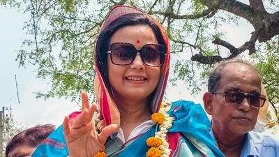 TMC leader Mahua Moitra campaigns for the upcoming Lok Sabha elections in Nadia district of West Bengal on Thursday. (PTI Photo) TMC leader Mahua Moitra campaigns for the upcoming Lok Sabha elections in Nadia district of West Bengal on Thursday. (PTI Photo)