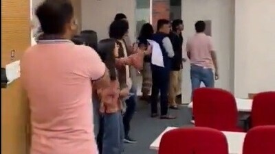 In a video, students of Ashoka University are seen shouting slogans such as "we need a caste census" and “Brahmin-Baniyawaad Murdabad”, In a video, students of Ashoka University are seen shouting slogans such as "we need a caste census" and “Brahmin-Baniyawaad Murdabad”,