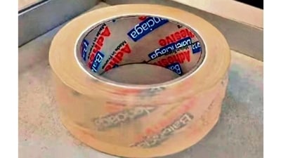 Balenciaga’s bracelet, priced at approximately $4,000 ( ₹3.3 lakh), looks like a roll of clear packing tape (X) Balenciaga’s bracelet, priced at approximately $4,000 ( ₹3.3 lakh), looks like a roll of clear packing tape (X)